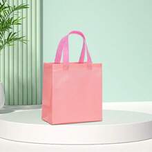 6/12/18/24PCS Macaron Color Non-Woven Gift Bags, Available In A Variety Of Solid Colors, Suitable For Birthday Parties, Weddings, Candy Bags, Holiday Shopping Packaging Bags, Thick And Durable Square Bottom Tote Bags - View 9