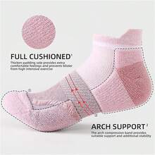 5 Pairs/1 Pair Women's Short Socks Combine Comprehensive Protection And Comfort. Added Heel Tab Prevents Ankle Blisters And Provides Extra Fit Comfort, Fashionable Colors Are Mood-Boosting Matches For Daily Life Or Running, Golf, Training, Cycling, Gym Workouts - Multicolor - View 3