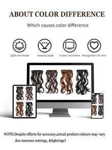 1-Piece Ultra-Lightweight Large Wave Hair Extension | 4 Clips Secure Invisible | Long Layered Curly Hair Volume Booster | Women's Daily Party Voluminous Natural Styling (Seamless Breathable) - Multicolor - View 11