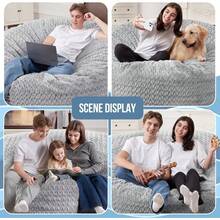 2-Leg Bean Bag Chair, Giant Bean Bag Chairs For Adults, Large Bean Bag Chairs With Memory Foam Filling, Large Bean Bag Chairs With Plush Cover - Gray - 淺灰色 - 查看 3
