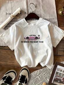 - Weihnachts-T-Shirt für Damen mit Auto-Print für alle Jahreszeiten - Trendartikel - Weiss - Übersicht 4