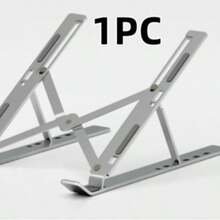 Suport pentru laptop din aliaj de aluminiu, pliabil, reglabil în mai multe poziții, reglabil la înălțime, extensibil, cu disipare termică prin goluri, antiderapant, stabil, portabil, ușor, pliabil, multi-unghi, pliabil portabil, cu ventilație prin goluri, anti-răsturnare, antiderapant din silicon, suport pliabil reglabil pentru laptop de birou, suport portabil universal pentru laptop, potrivit pentru toate laptopurile - Multicolor - Vizualizare 9