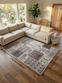 1 pieza Alfombra de patchwork multicolor para sala de estar, adecuada para cocina, comedor, dormitorio, decoración de habitación festiva, interior/exterior, oficina, vestíbulo, felpudo antideslizante, alfombra de baño, pasillo, área de estudio y juegos - Multicolor - Ver 17