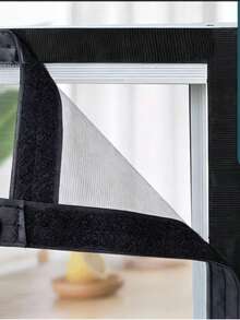 Self-Installable Mosquito Screen With Edging, Tool-Free Installation, Fine Mesh, Ventilated Dust-Proof Replacement Screen For Sliding And Casement Windows - Black Border and Black Net - View 6