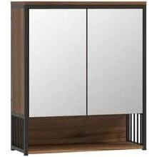 Wall-Mounted Bathroom Cabinet With Mirror, Made Of MDF And Particleboard, Brown - 棕色 - 查看 1