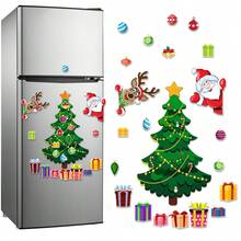 1pc Christmas Tree Snowman Magnetic Sticker, Christmas Fridge Magnet, Cabinet Door Decor Sticker, Christmas Tree Magnetic Sticker Santa Claus Magnetic Sticker, Holiday Decoration Magnetic Sticker, Magnetic Garage Door Sticker Holiday Party Car Magnetic Fridge Decoration Magnetic Sticker Waterproof, Holiday Decoration Party Atmosphere - View 3