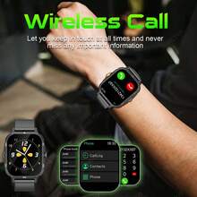 JinMiYun Unisex Smart Watch, 1.83-Inch Full Screen Touch Smart Watch With LED Light, Outdoor Sports Smart Watch, Wireless Call Answering/Music Playback/Message Notification/Multiple Sports Modes/Sedentary Reminder, Comfortable Breathable Strap, Wireless Connection For IPhone And Android Phones, Perfect Holiday Gift - View 4
