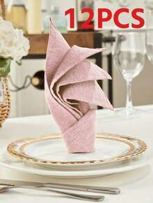 Servilletas de tela de unicolor minimalista moderno, resistentes a las arrugas y lavables, adecuadas para bodas, fiestas, banquetes, decoración de mesa de comedor en el hogar, decoración diaria del hogar, fáciles de dar forma - Multicolor - Ver 14