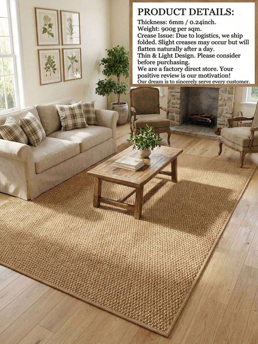 1pc Machine Washable Camel Color Pineapple Ring (Faux Jute) Decorative Rug, TPR Non-Slip Bottom, Decorative Rug, Bedroom Decor, Small Rug, Rug, Home Decor, Living Room Rug, Living Room Small Rug, Bedroom Rug, Living Room Home Decor, Outdoor Rug, Washable Rug, All Season Style, Our Innovative Design, Platform Hot-Selling Style, Spring Doormat, Decorative Rug, Hot-Selling Style, Holiday Gift, Party - Camel - View 1