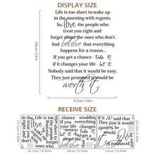 3-Piece Set Use This Inspiring Wall Decal Quote To Add Meaning To Your Home Decor - Life Is Too Short To Wake Up In The Morning And Regret (23 X 28 Inches) - one-size - View 3