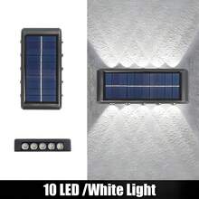 أضواء جدارية شمسية 10LED/8LED/6LED، إضاءة خارجية، تصميم صف مزدوج، إضاءة تعمل بالطاقة الشمسية LED، ديكور جداري خارجي، أبيض دافئ، لإضاءة الأجواء الزخرفية، مناسبة للحديقة الخارجية والفناء والممر والفناء والشارع والسياج والمرآب والشرفة وطاولة الطعام - متعدد الألوان - مشاهدة 17