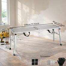 Adjustable Folding Scaffolding, Portable Steel Ladder, Stable And Portable Wall Stool, With A Load Capacity Of 850 Pounds, Suitable For Home Decoration, RV Cleaning, Painting, Car Washing And Decoration Free Gloves Included - 39.4" Single Support - View 1
