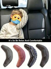 1pc All Cotton Car Neck Pillow Headrest Seat Belt Cushion For Kids, Car Accessory Gift - Multicolor - View 1