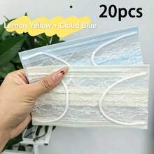 40/20/10pcs Lace Lightweight Breathable Disposable Face Masks, High Aesthetic, Suitable For Home, Office And Outdoor Use - Multicolor - View 9