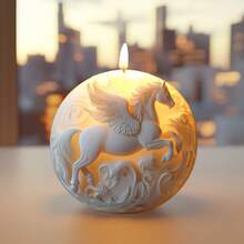 Steed Wings Flying Horse Spherical Candle Silicone Mold Flying Horse 3D Spherical Candle Silicone Mold Running Flying Horse Resin Gypsum Mold Decorative Gift Handicraft Mold - A-White - View 8