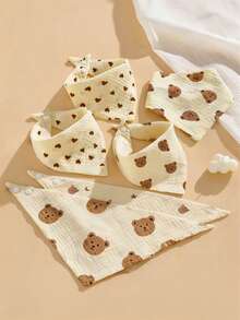 3 pièces/6 pièces Bavoirs pour bébé, Bavoirs pour nouveau-nés, Anti-régurgitation - Bavoirs d'alimentation, Gaze super douce et respirante, Lavable et réutilisable, Boutons-pression réglables, Cadeau parfait pour bébé! - bavoirs pour bébés - Voir 1