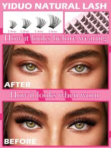 YIDUO 100Pcs D D Curl, Dense & Fluffy, 8-16mm Mixed Length, Eye-Catching Effect, Suitable For Various Makeup Looks. Glue, Tweezers Can Be Selected Based On Needs. High Cost-Performance, Suitable For Beginners, Applicable To Multiple Occasions - Multicolor - View 7