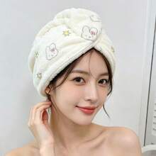 MIFFY 官方可愛星星兔珊瑚絨浴巾，加厚吸水快乾圍裹巾，柔軟女款居家浴袍配件，2026 熱銷 TK Ins 風格浴室日常必需品 - 彩色 - 查看 8