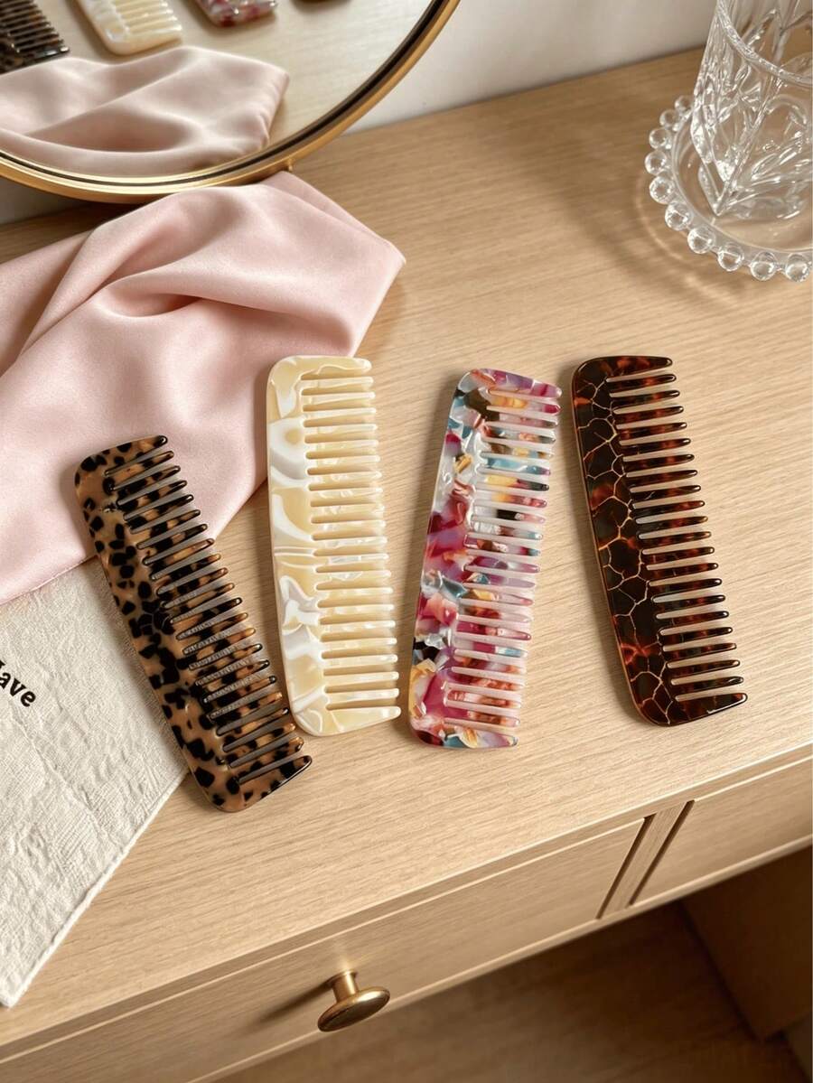 3/1 Vinegar Comb Suitable For Both Men And Women, Easy To Carry, Anti-Static Wide Comb, Simple Hair Accessory, Small Comb For Easy Carrying When Going Out, Portable Comb With A Length Of 9.8cm