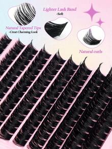 MAANGE 140 Clusters 160P Fluffy False Eyelashes, 8-16mm, Large Capacity, Anime-Style Lightweight Cluster False Eyelashes, Mixed Length, Cluster Eyelash Extensions, Thick And Voluminous Single False Eyelashes, Suitable For Home Use, Creating Thick, Fluffy And Natural Makeup, DIY Home Makeup, Large Capacity Single Eyelash Book, False Eyelashes, Eyelash Clusters, Eyelashes, Fluffy Eyelashes - Black - View 5