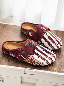 GAISIMA Men's Summer Height-Increasing Closed-Toe Slip-On Loafers, Thick Sole Office Sandals, Couple Shoes - Red - View 3