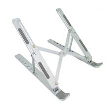 1pc White Foldable Portable Laptop, Tablet & Phone Stand With Adjustable Height & Cooling Function - White - View 16