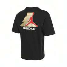 Nike Jordan GREATNESS 1985 American Retro Sporty Breathable Brand Logo Print Casual Crew Neck Short Sleeve T-Shirt For Men - Black - View 7