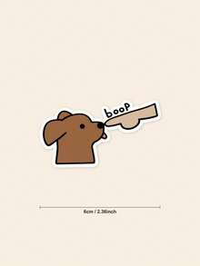 趣味「Boop」狗狗貼紙，極簡可愛小狗車用防撞貼紙乙烯基貼紙，適用於汽車與卡車，幽默防水寵物愛好者貼紙，適用於筆電、水壺與保溫杯 - 彩色 - 查看 2