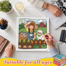 Girl's Warm Moments, Hand-Drawn Art Drawing Book, Children's Day Birthday Gift, 24 Pages Fun Coloring Book, Creative Entertainment, Fantasy Illustrations, Student DIY Family Fun Choice, Durable Material. - Flower Princess - View 6