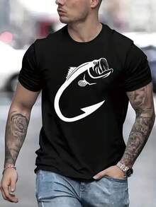 New Short-Sleeved T-Shirt With Round Neck, Printed, Loose And Versatile For Men, Ideal For Cross-Border Trade, In Stock. - White - View 9