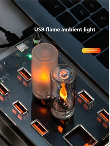 3/2/1 USB 玻璃蠟燭氛圍燈 | 室內裝飾燈，適合晚餐、聖誕節、萬聖節 | 舒適氛圍 LED 燈，模擬蠟燭芯設計，動態火焰效果，非常適合派對和新年禮物 - A - 查看 3