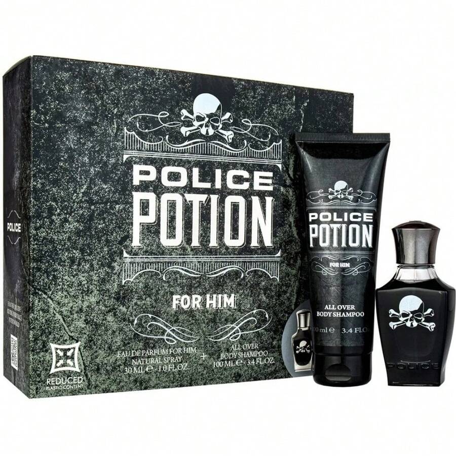 Police Potion For Him Gift Set 30ml EDP Spray + Shower Gel 100ml - Citrus, Woody, Aromatic - View 1