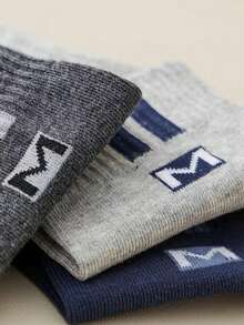 5 Pairs Men's Sports Multi-Function Letter Color Block Moisture-Wicking Breathable Casual Short Socks - Multicolor - View 4