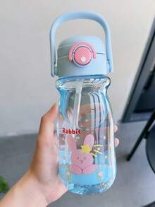 1個 600ml 兒童戶外卡通手柄水杯，夏季吸管杯，塑膠杯，男女通用學生大容量塑膠水瓶，開學第一天 - 彩色 - 查看 8