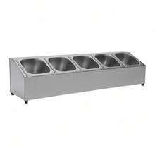 Top Shelf Gastronorm Container Rack 5 (Stainless Steel, Dishwasher-, Incl. 5 1/6 Containers With 5 Matching Lids - Slivery - View 3