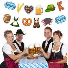 Oktoberfest Banner, Oktoberfest Garland, Bavarian Flag, Oktoberfest Bunting Sign Banner, Backdrop Photo Booth Props For Beer Theme Party Supplies, Oktoberfest Party Decorations - Beer Festival Flags - View 5