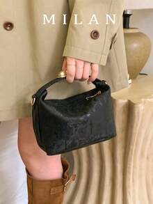 1 Piece Small Polka Dot Print Box Bag, Adjustable PU Zipper Crossbody Bag, Heart-Shaped Tassel Decoration, Fashionable Handbag For Daily Use, Date - Pastel - View 1