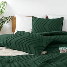 Andency - Queen Size Comforter Set For Queen Bed, Bohemian, Soft, Warm, Tufted And  Design, Neutral Tone, Aesthetic, Rustic, Beautiful, Textured, 3 Pieces, Beige/Cream - 04 - 翠綠色 - 查看 4