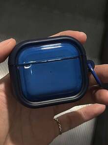 Cute Simple Solid Color Headphones Case Compatible With AirPods 1 2 3 4 5 Protective Shell Soft Compatible With AirPods Pro 2 Pro 3 - Blue - View 3