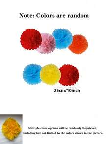 12 Pieces Or 6 Pieces Or 1 Piece Of Colorful Paper Flower Balls, Suitable For Hanging Decorations, Wedding Items, Ceiling Decorations, Outdoor Decorations, Birthday Parties, Country Weddings, Graduation Ceremonies, Mother's Day, Spring And Summer Decorations - Multicolor - View 9