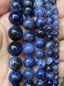 天然青金石圓珠，散珠珠飾手工DIY手鍊耳環配件，4/6/8/10mm - 彩色 - View 11