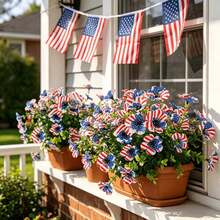 American Independence Day Flag-Themed Artificial Flowers - Daisy Red White Blue - Fake Flower Decoration - Artificial Flowers - National Holiday Decoration - Multicolor - View 3