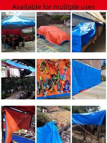 軍綠色防水牛津布防水布，PE材質防雨防曬，雙面塗層，強效防曬，適用於作物覆蓋、車輛遮陽、帳篷搭建、防雨防曬 - 多色 - 查看 6