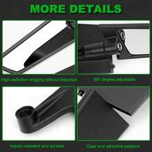 2pcs Ultra-Thin Adjustable 360° Rearview Mirror, Suitable For Mountain Bikes And Road Bikes, Bicycle Mirror Accessories, Fashionable Mirror Surface, Durable Aluminum Alloy, Ultra-Thin Design, High-Quality Mirror, Commuter Cyclists - A - View 7