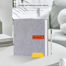 Minimalistiskt stort självhäftande fotoalbum 4x6 5x7 8x10 scrapbook, stor kapacitet, DIY-fotobok, present till mamma, familj och bröllop, metallpenna och plastskiva - Flerfärgad - Visa 4