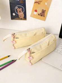2pcs INS Style Pencil Case And Pendant - Large Capacity, Cute Plush Stationery Bag. High-End Elegant Appearance, Back To School, First Day Of School - Multicolor - View 8