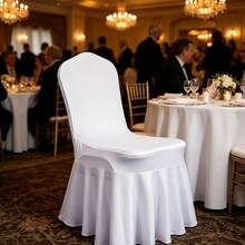 1/6pcs Solid Color Milk Silk Long Dress Style Chair Covers, Washable, Highly Elastic, Easy To Stretch, Suitable For Various Occasions Furniture Protection, Such As Parties, Weddings, Banquets, Events, Catering And Celebrations - Multicolor - View 5