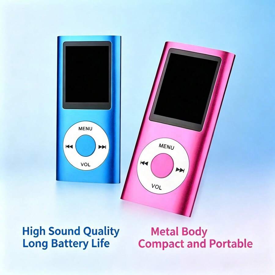 1.8 吋 LCD 螢幕 MP3 播放器,無損錄音數位音樂播放器,支援 TF 卡、FM 收音機、錄音功能,便攜迷你隨身聽,適合學生戶外運動音樂設備 - 查看 1
