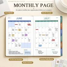 2027 Self-Discipline Planner, 320 Pages High-Quality Faux Leather Cover, Multi-Color Design Monthly & Weekly Dual Layout, Portable Compact Size, Adult Time Management & Goal Tracking, Challenge Yourself School Supplies - A5 - View 4