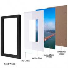 Square Photo Frame Set, Sizes 15x15, 20x20, 25x25 And 30x30 Cm, Suitable For Desktop Display And Wall Hanging, Ideal Choice For Decorating Photos And Commemorative Gifts. Minimalist Style Photo Frame, Elegant Wall Decor Choice (Photo Paper Not Included). Multi-Piece Set Combination, Exquisite Wall Photo Frame, Portrait Photo Frame, Suitable As Gift For Birthday, Graduation And Other Occasions. - 1PC - View 2